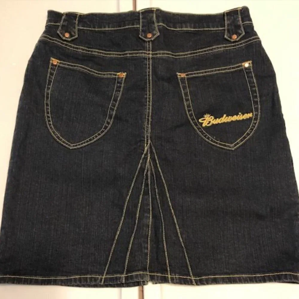 Budweiser Women's Denim Blue Jean Skirt NWT Sz 11